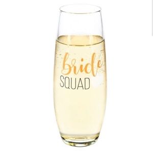 Bride Squad Champagne Flute/ Mimosa Glass Bridal Party Bride Squad 6" (set Of 3)